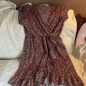 Floral Black and Pink Women's Dress